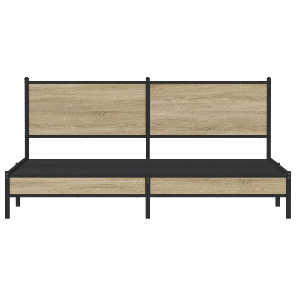 Cadre de lit en métal sans matelas chêne sonoma 180x200 cm - XIOS