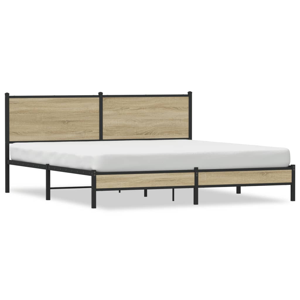 Cadre de lit en métal sans matelas chêne sonoma 183x213 cm - XIOS