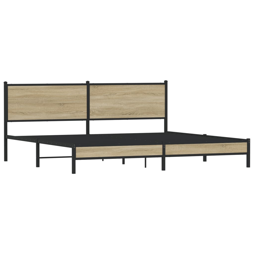 Cadre de lit en métal sans matelas chêne sonoma 193x203 cm - XIOS