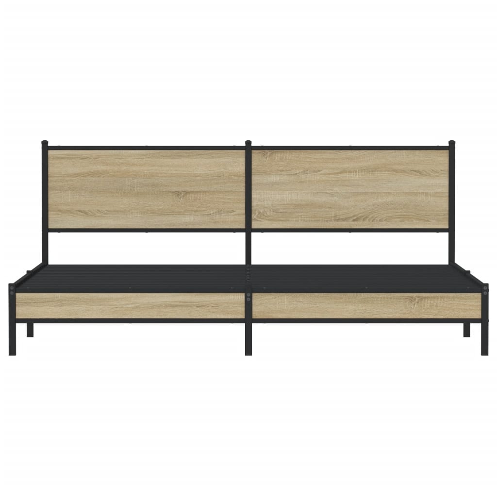 Cadre de lit en métal sans matelas chêne sonoma 193x203 cm - XIOS