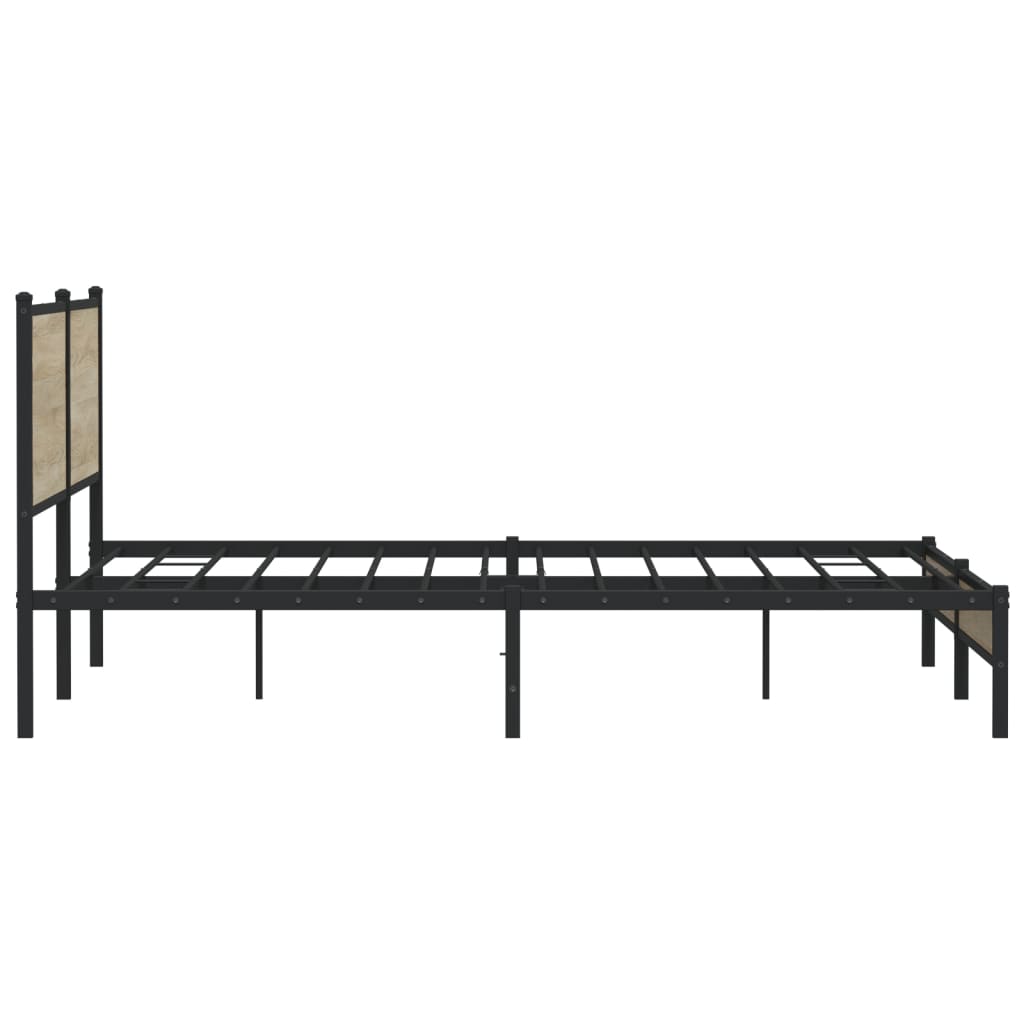 Cadre de lit en métal sans matelas chêne sonoma 193x203 cm - XIOS