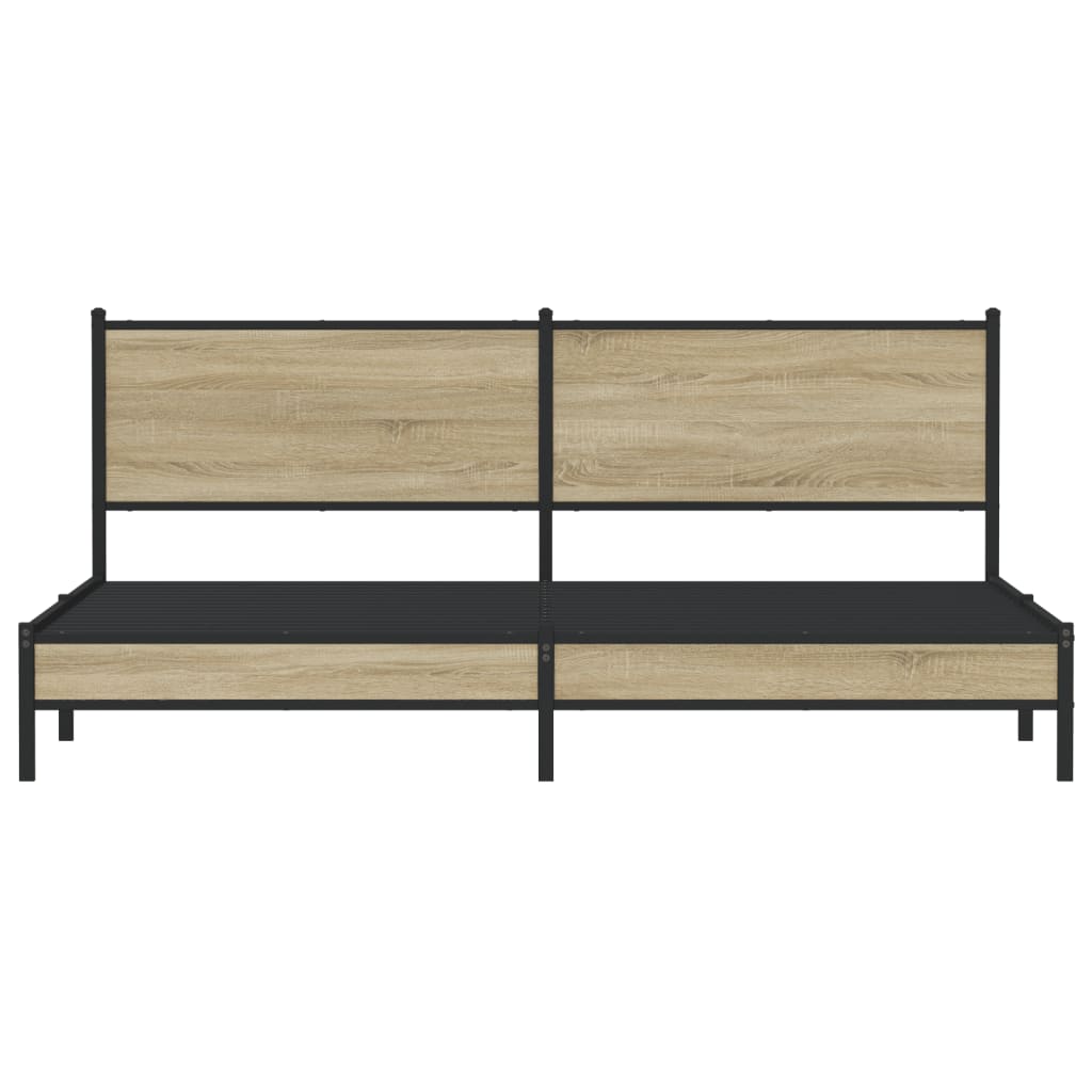 Cadre de lit en métal sans matelas chêne sonoma 200x200 cm - XIOS