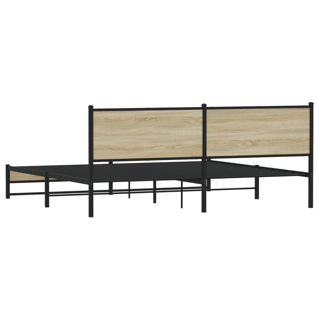 Cadre de lit en métal sans matelas chêne sonoma 200x200 cm - XIOS