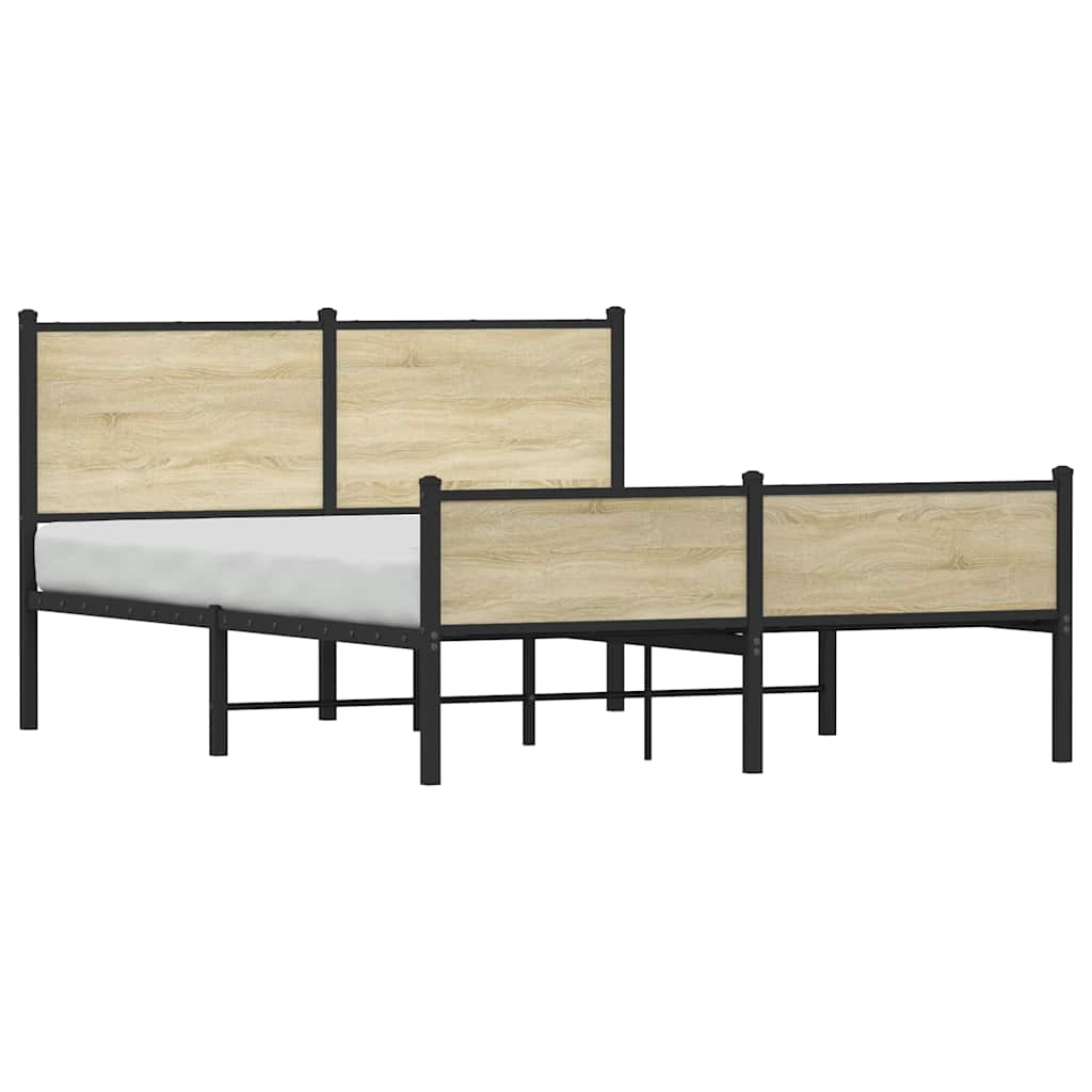 Cadre de lit en métal sans matelas chêne sonoma 150x200 cm - XIOS