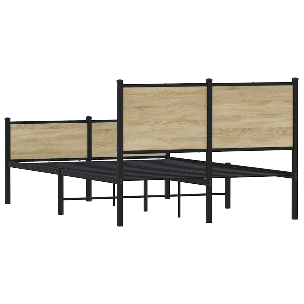 Cadre de lit en métal sans matelas chêne sonoma 150x200 cm - XIOS