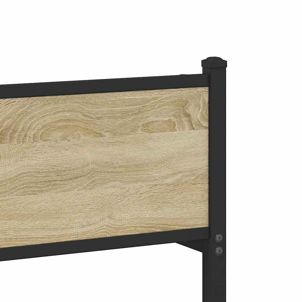 Cadre de lit en métal sans matelas chêne sonoma 150x200 cm - XIOS