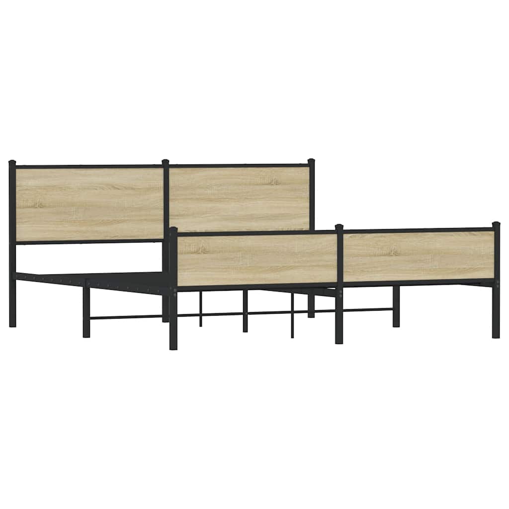 Cadre de lit en métal sans matelas chêne sonoma 160x200 cm - XIOS