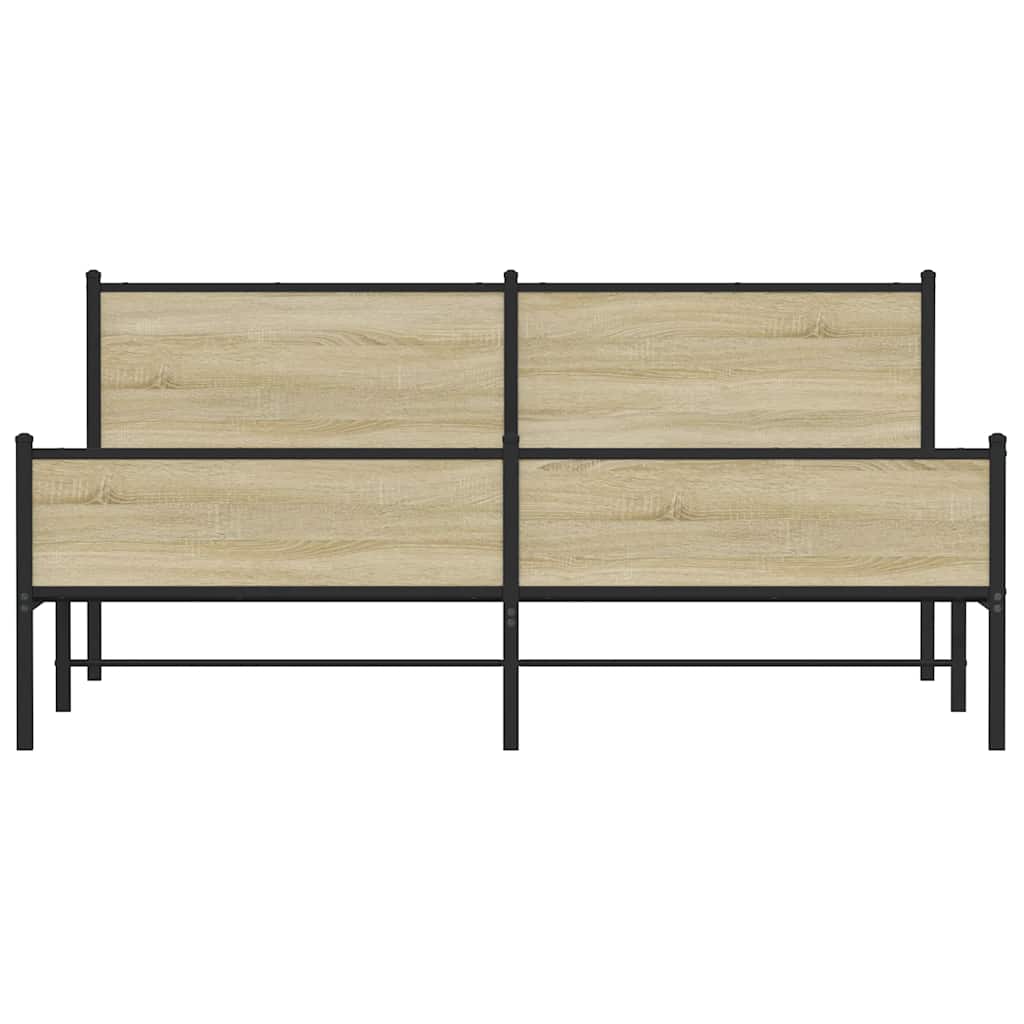 Cadre de lit en métal sans matelas chêne sonoma 180x200 cm - XIOS