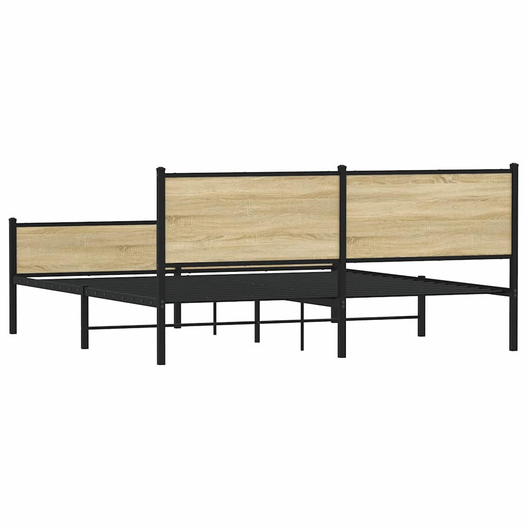 Cadre de lit en métal sans matelas chêne sonoma 180x200 cm - XIOS