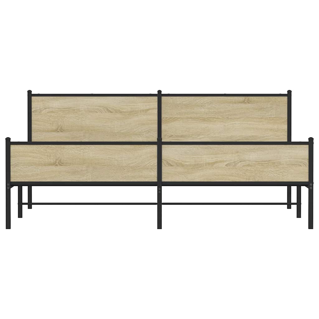 Cadre de lit en métal sans matelas chêne sonoma 193x203 cm - XIOS
