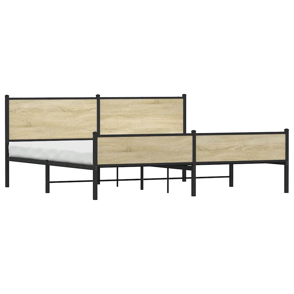 Cadre de lit en métal sans matelas chêne sonoma 200x200 cm - XIOS