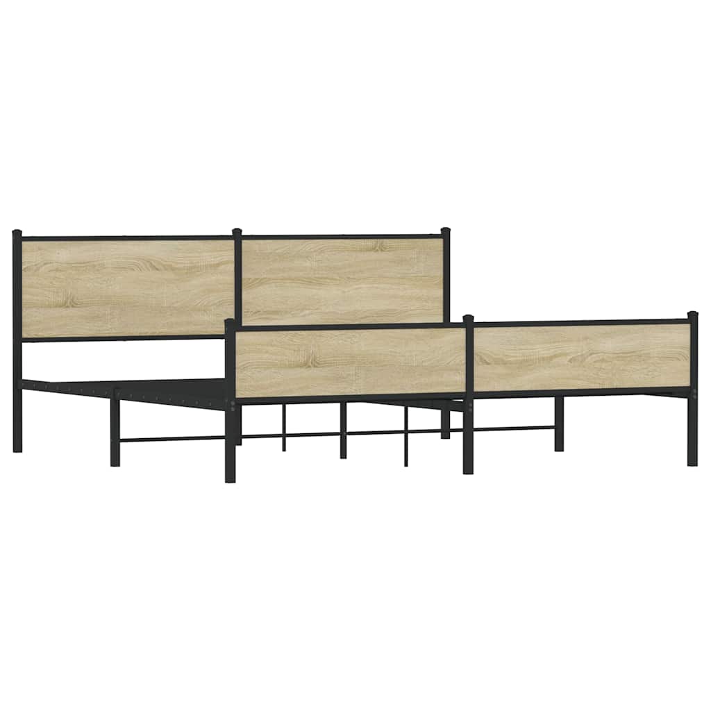 Cadre de lit en métal sans matelas chêne sonoma 200x200 cm - XIOS