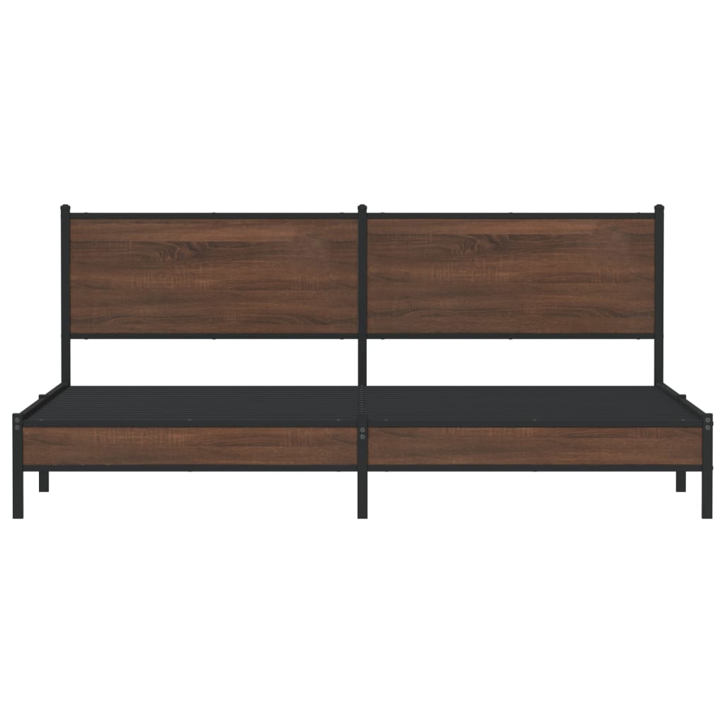 Cadre de lit en métal sans matelas chêne marron 193x203 cm - XIOS