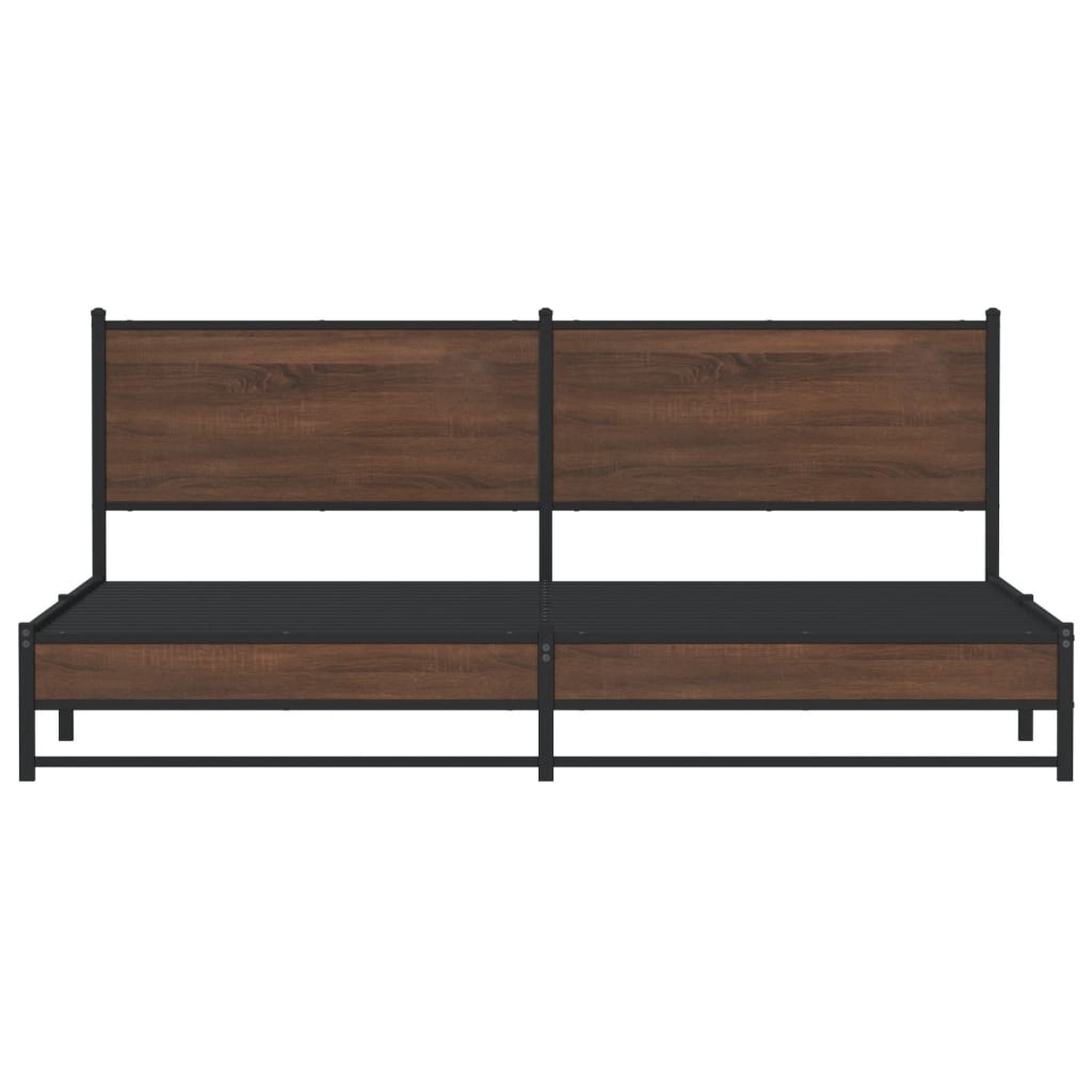 Cadre de lit en métal sans matelas chêne marron 200x200 cm - XIOS