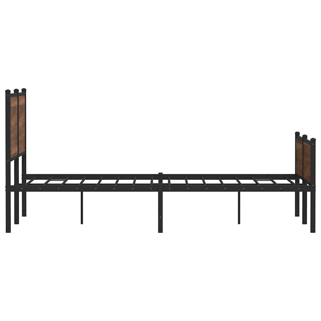 Cadre de lit en métal sans matelas chêne marron 150x200 cm - XIOS