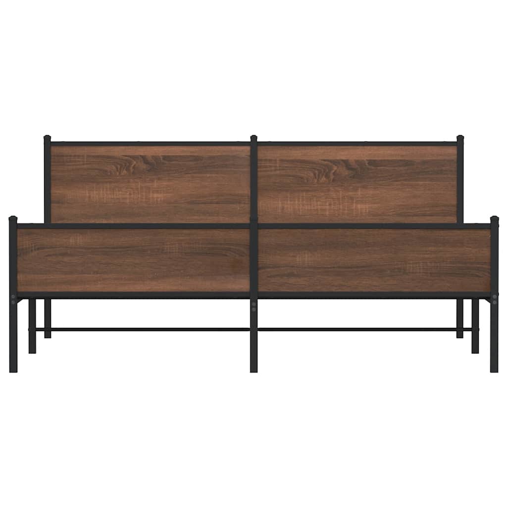 Cadre de lit en métal sans matelas chêne marron 160x200 cm - XIOS