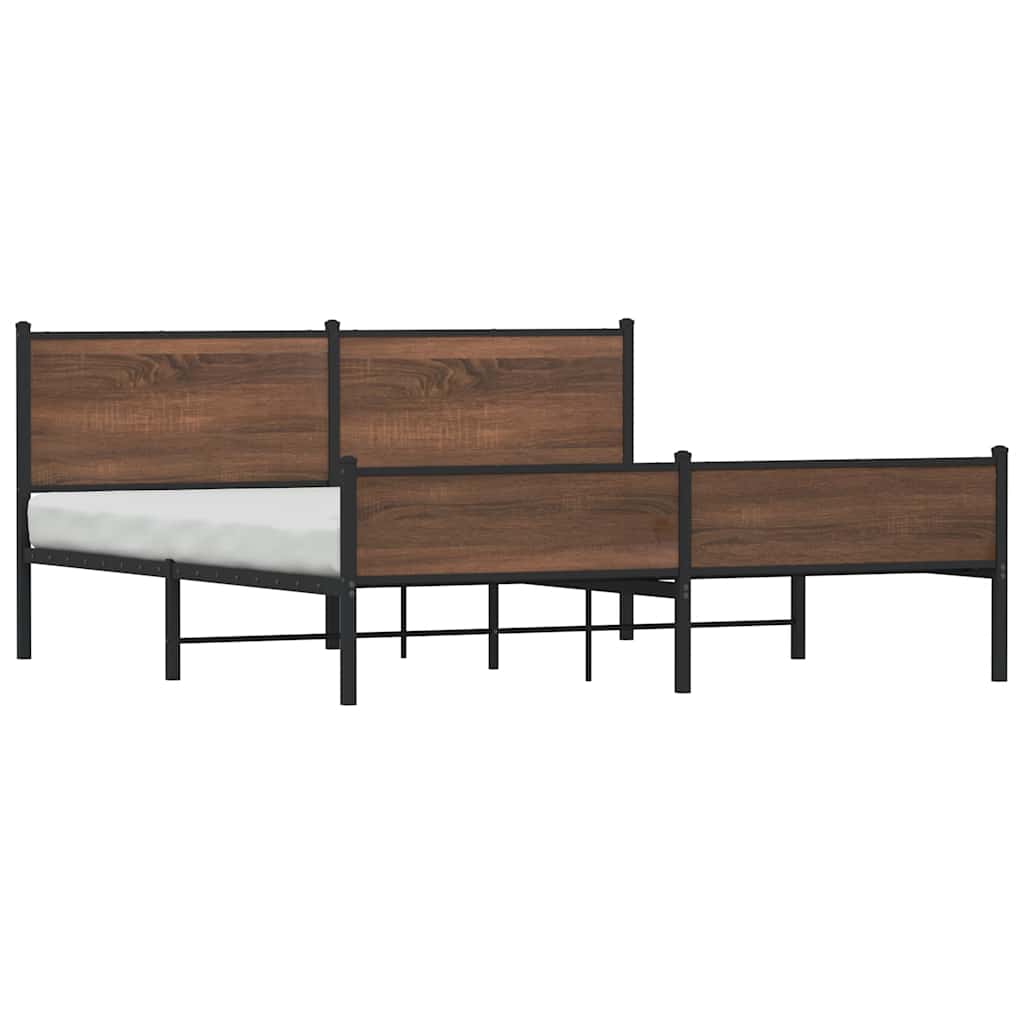 Cadre de lit en métal sans matelas chêne marron 183x213 cm - XIOS