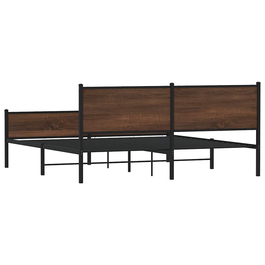Cadre de lit en métal sans matelas chêne marron 183x213 cm - XIOS