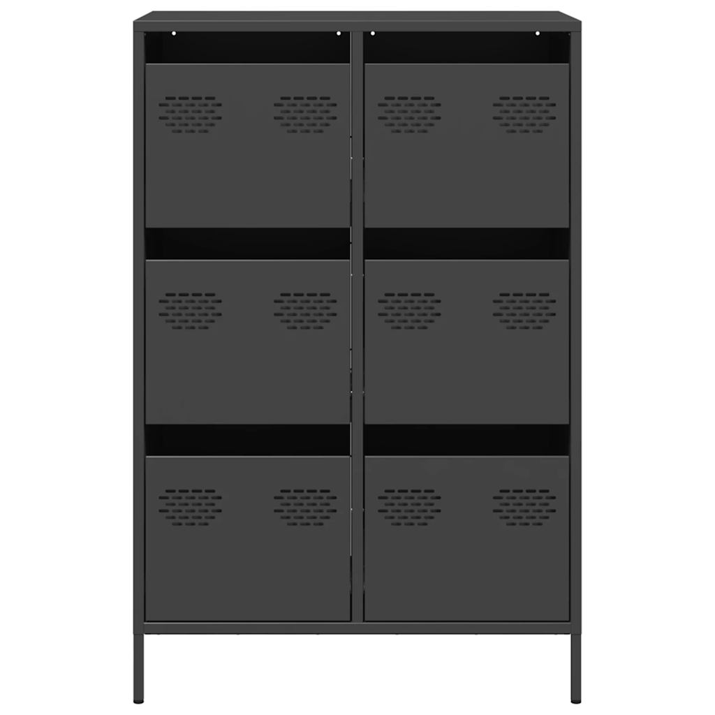 Buffet haut noir 68x39x101,5 cm acier - XIOS