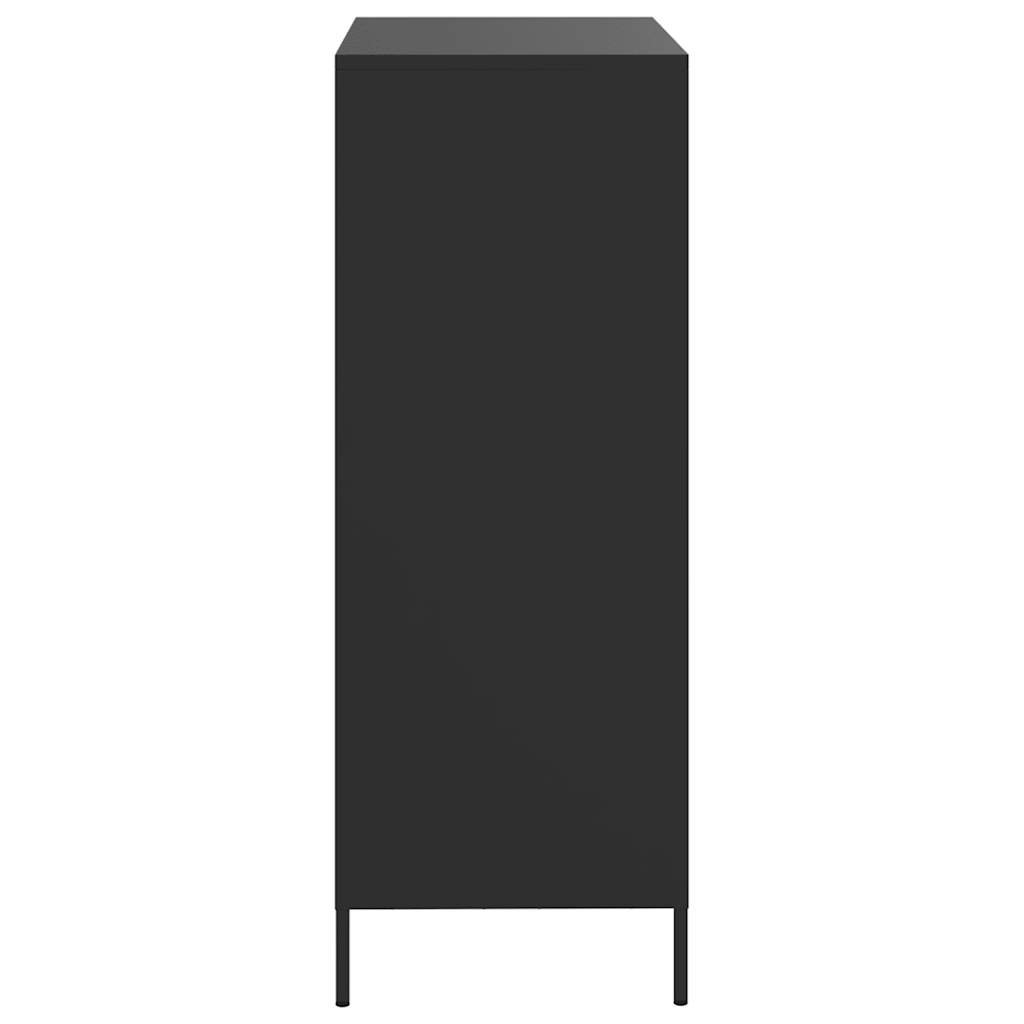 Buffet haut noir 68x39x101,5 cm acier - XIOS