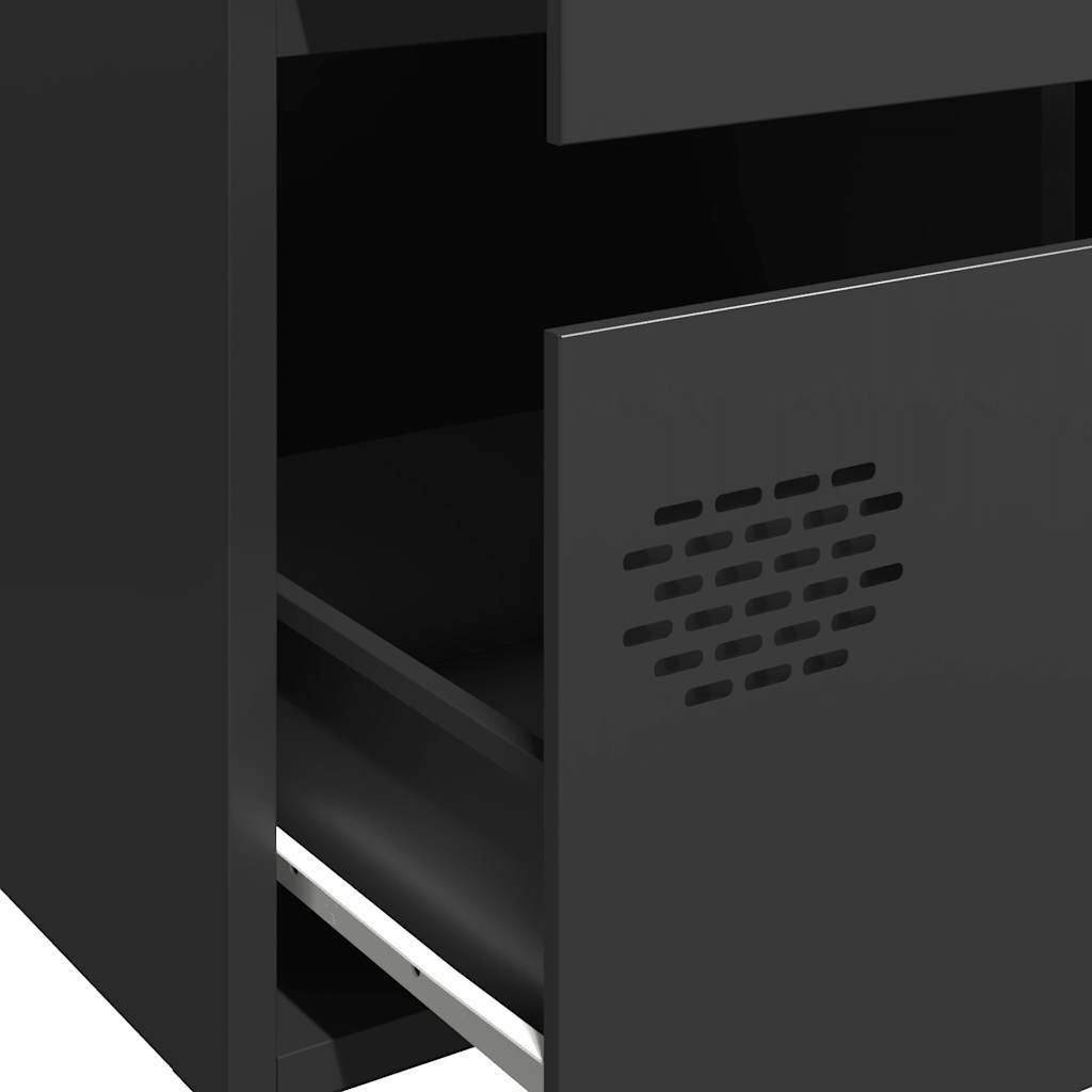 Buffet haut noir 68x39x101,5 cm acier - XIOS