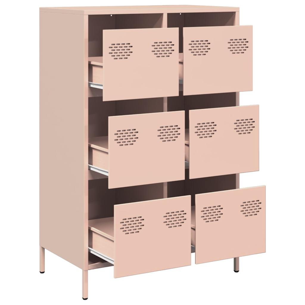 Buffet haut rose 68x39x101,5 cm acier - XIOS