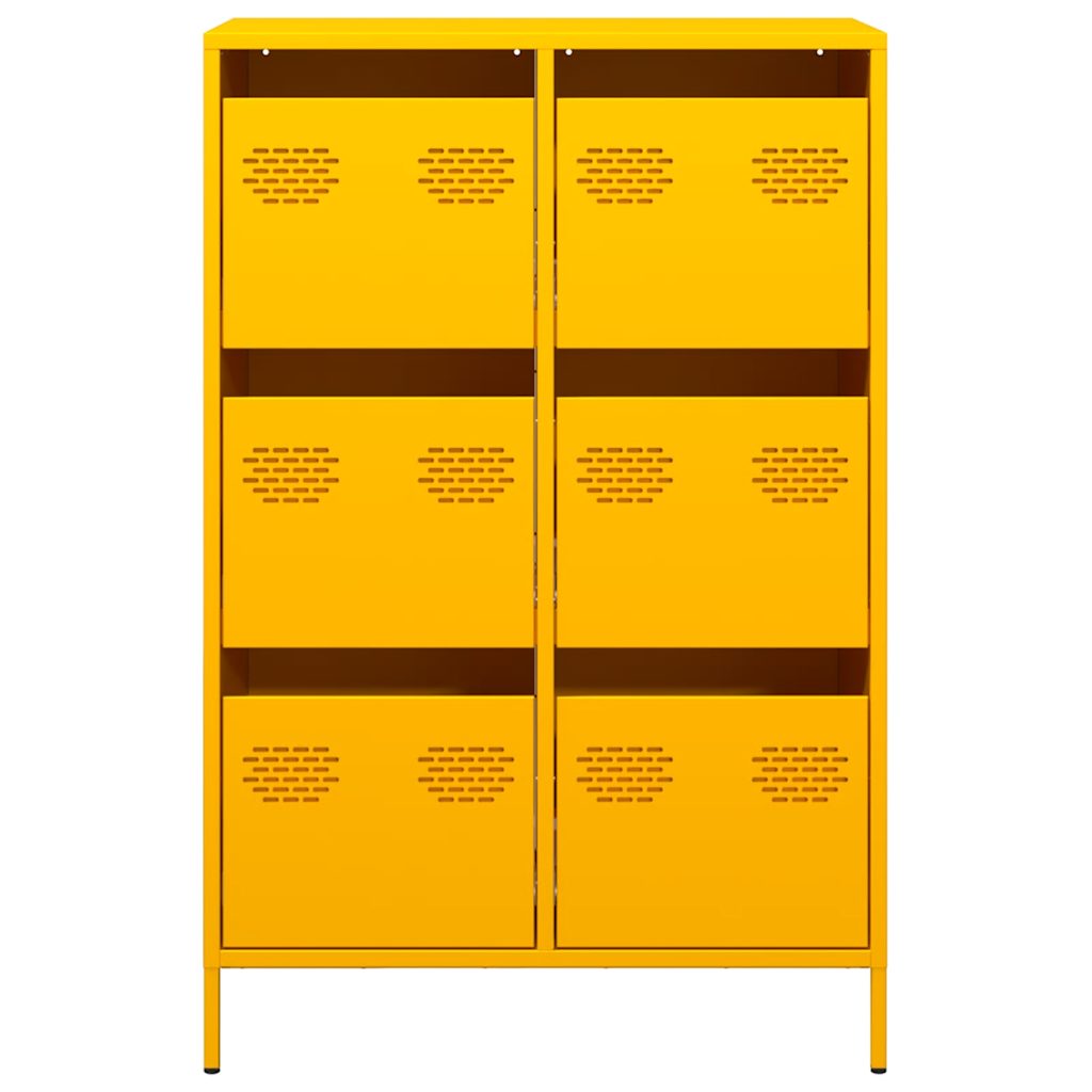 Buffet haut jaune moutarde 68x39x101,5 cm acier - XIOS