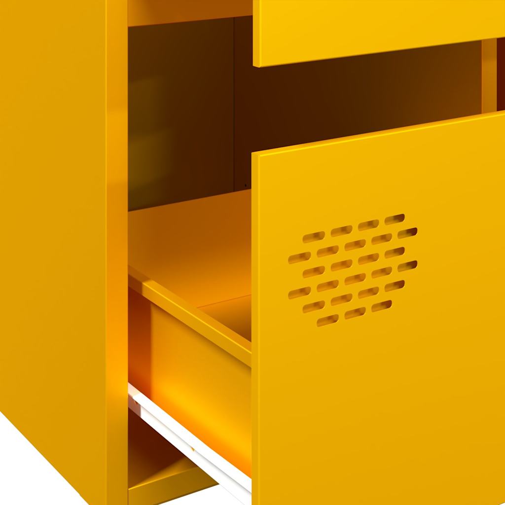 Buffet haut jaune moutarde 68x39x101,5 cm acier - XIOS