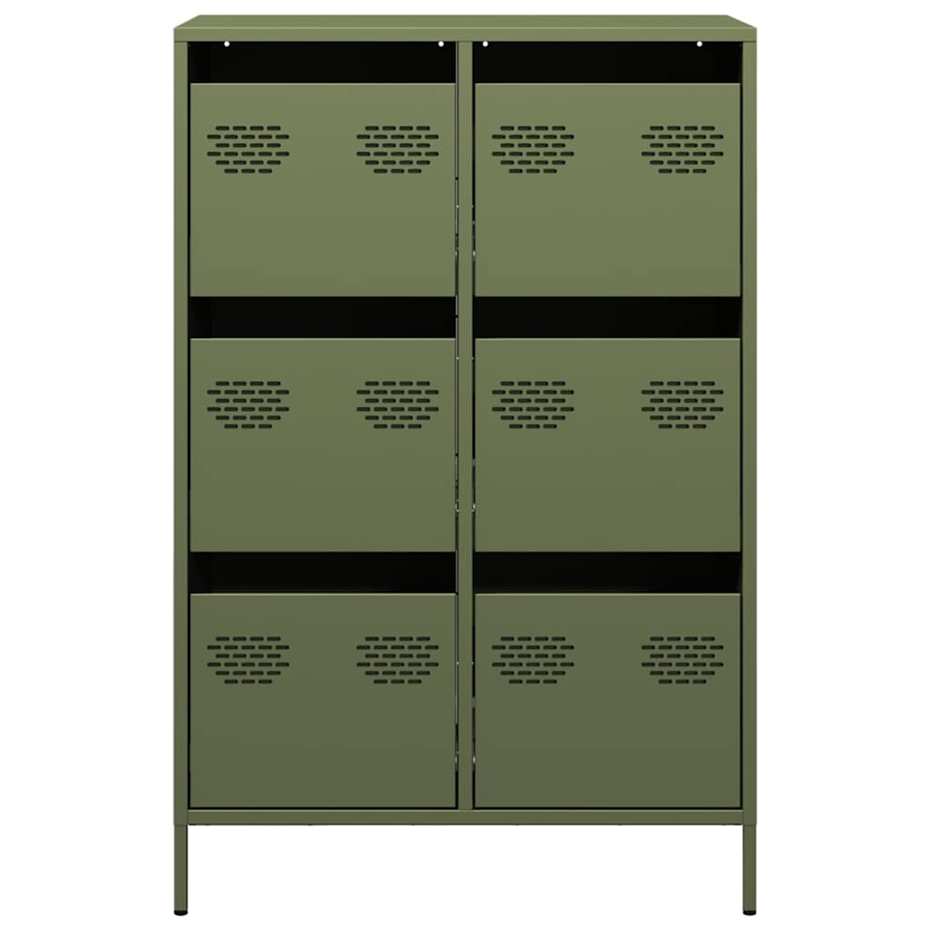 Buffet haut vert olive 68x39x101,5 cm acier