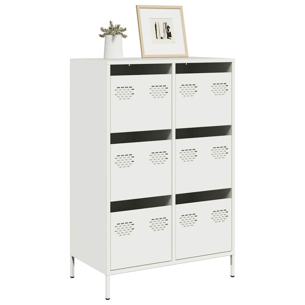 Buffet haut blanc 68x39x101,5 cm acier - XIOS