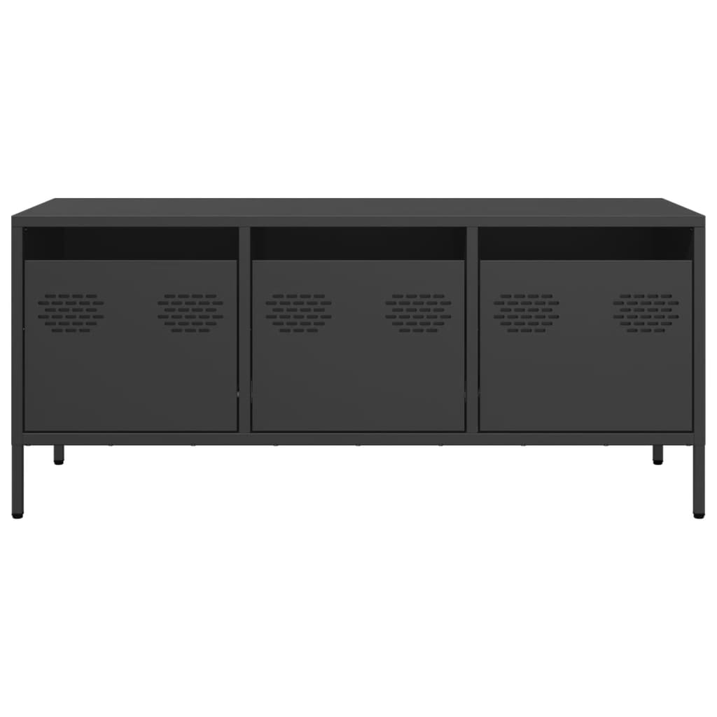 Meuble TV noir 101,5x39x43,5 cm acier laminé à froid - XIOS