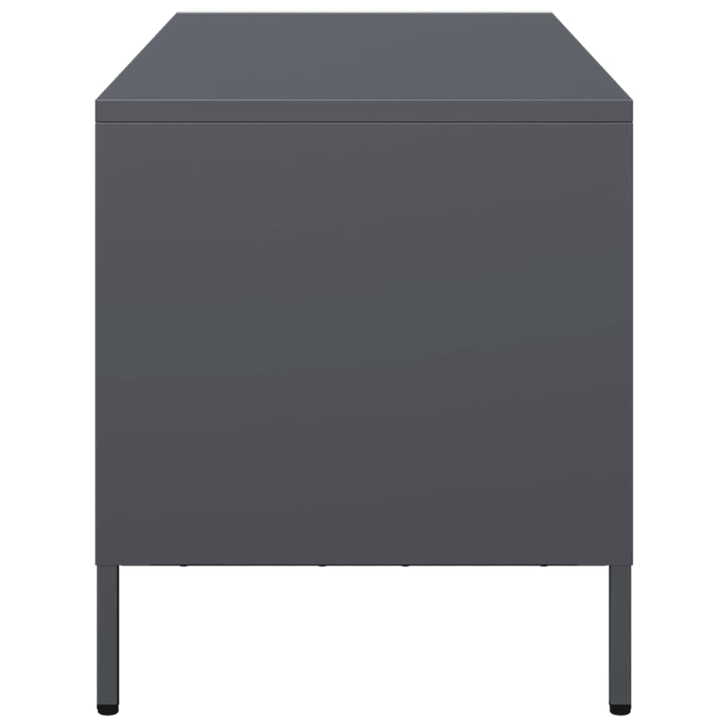 Meuble TV anthracite 101,5x39x43,5 cm acier laminé à froid - XIOS