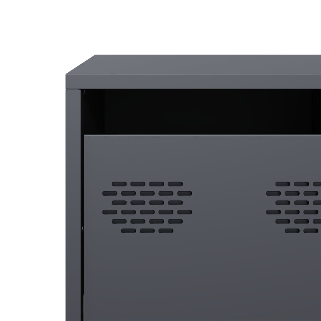 Meuble TV anthracite 101,5x39x43,5 cm acier laminé à froid - XIOS