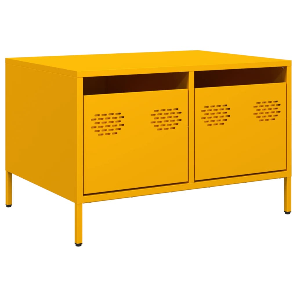Meuble TV jaune moutarde 68x50x43,5 cm acier laminé à froid - XIOS