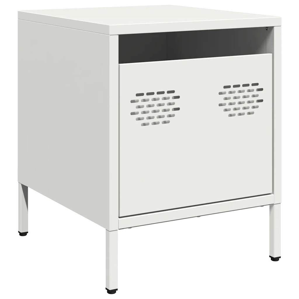 Tables de chevet 2 pcs blanc 35x39x43,5 cm acier