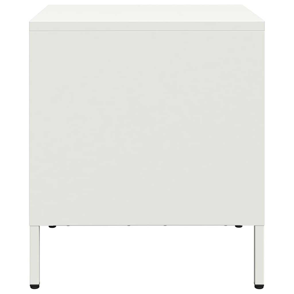 Tables de chevet 2 pcs blanc 35x39x43,5 cm acier