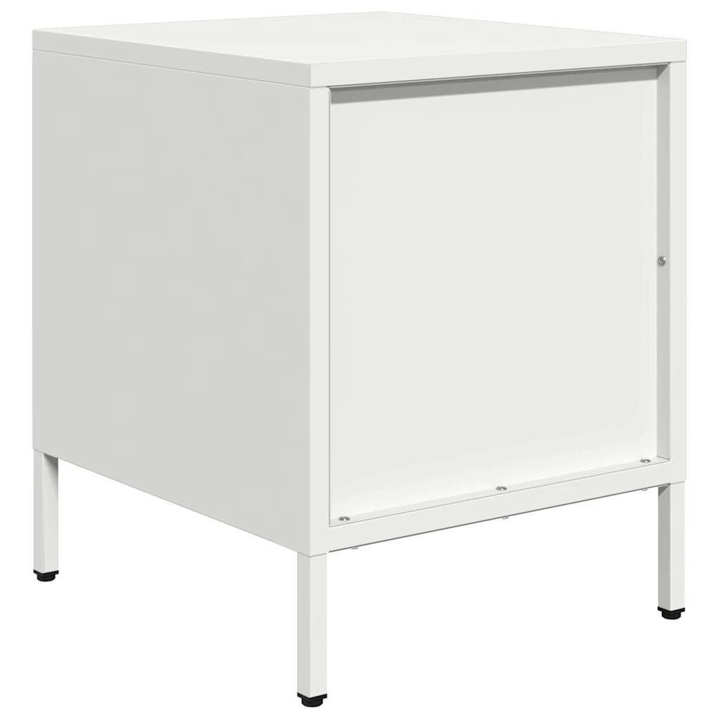 Tables de chevet 2 pcs blanc 35x39x43,5 cm acier
