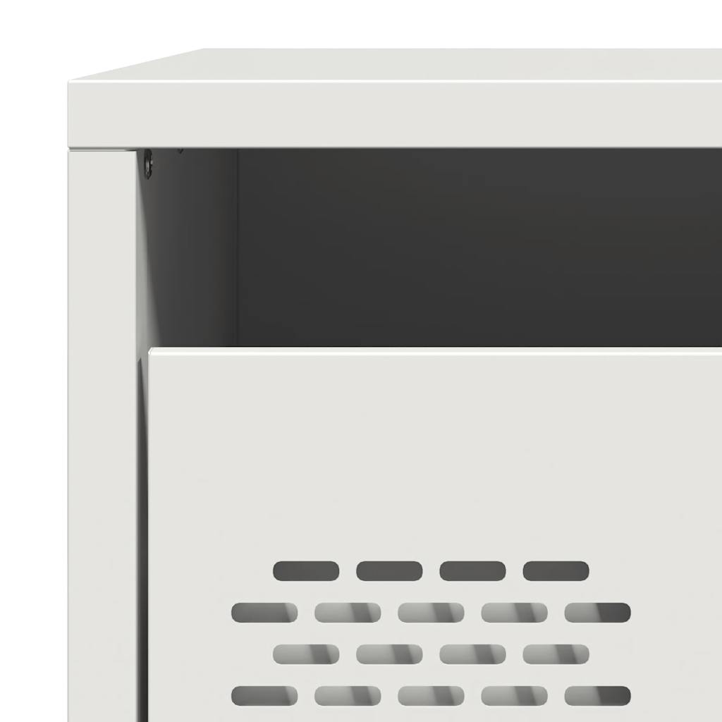 Tables de chevet 2 pcs blanc 35x39x43,5 cm acier