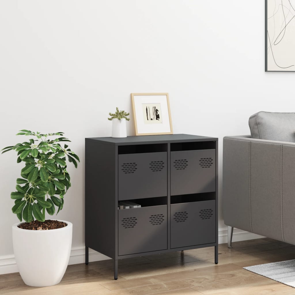 Buffet noir 68x39x73,5 cm acier laminé à froid - XIOS