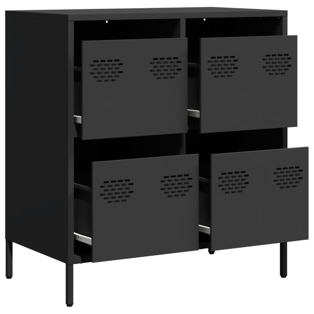 Buffet noir 68x39x73,5 cm acier laminé à froid - XIOS