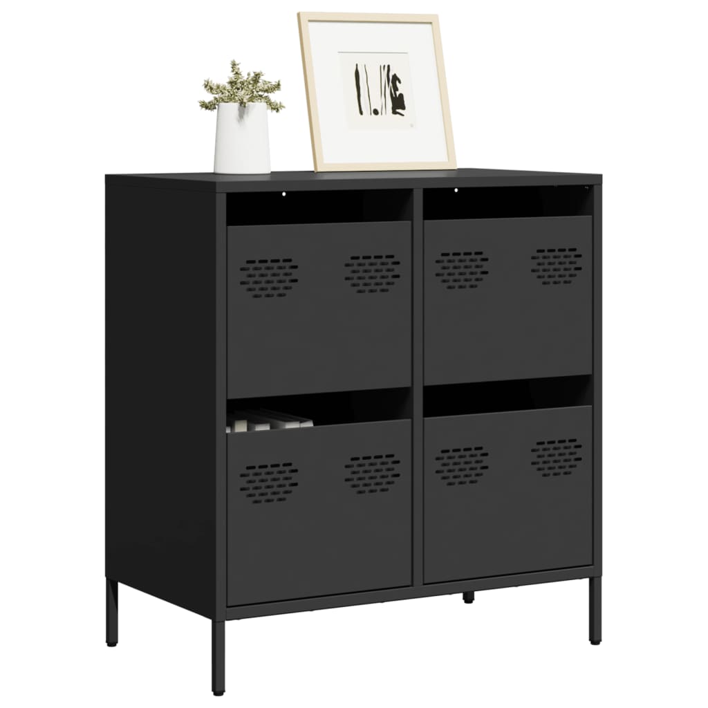 Buffet noir 68x39x73,5 cm acier laminé à froid - XIOS