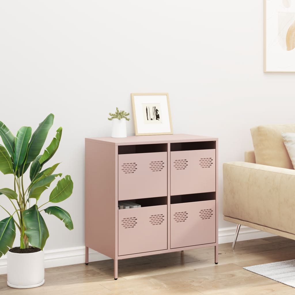 Buffet rose 68x39x73,5 cm acier laminé à froid - XIOS