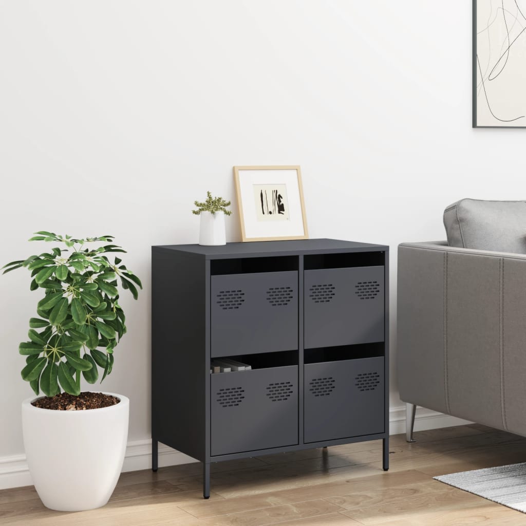 Buffet anthracite 68x39x73,5 cm acier laminé à froid - XIOS