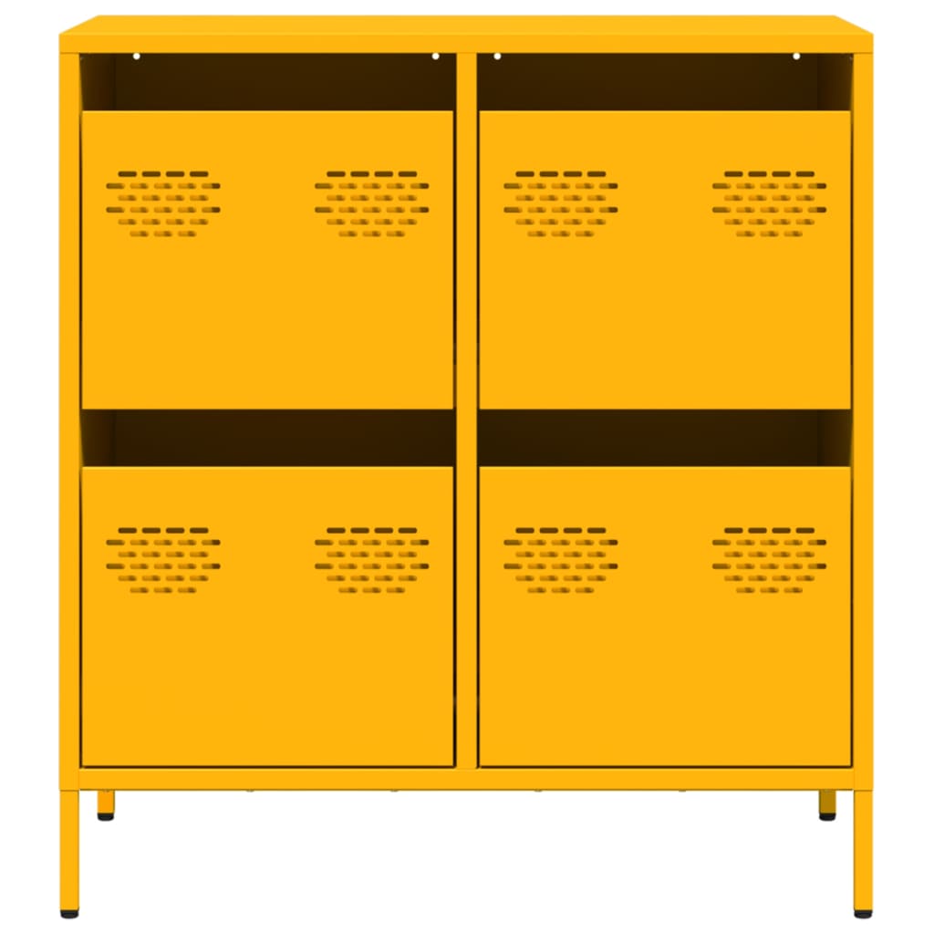 Buffet jaune moutarde 68x39x73,5 cm acier laminé à froid - XIOS