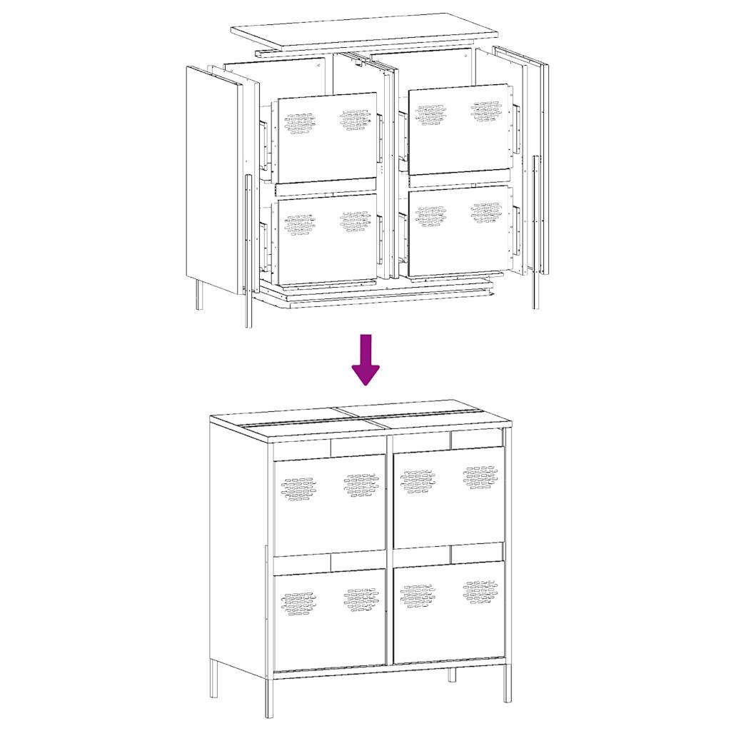 Buffet blanc 68x39x73,5 cm acier laminé à froid - XIOS