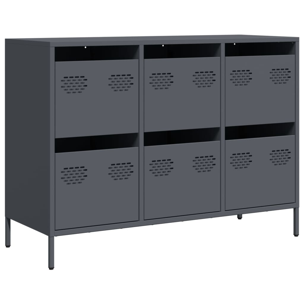 Buffet anthracite 101,5x39x73,5 cm acier laminé à froid - XIOS