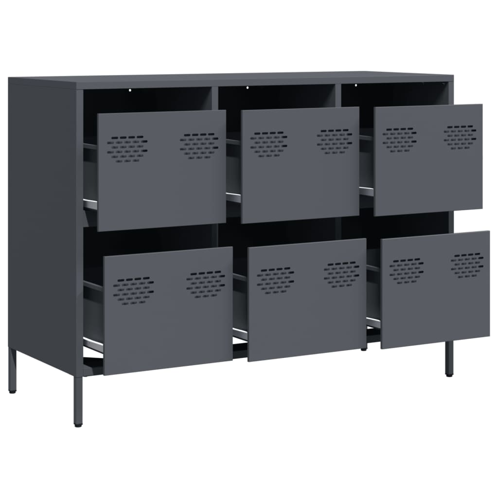 Buffet anthracite 101,5x39x73,5 cm acier laminé à froid - XIOS