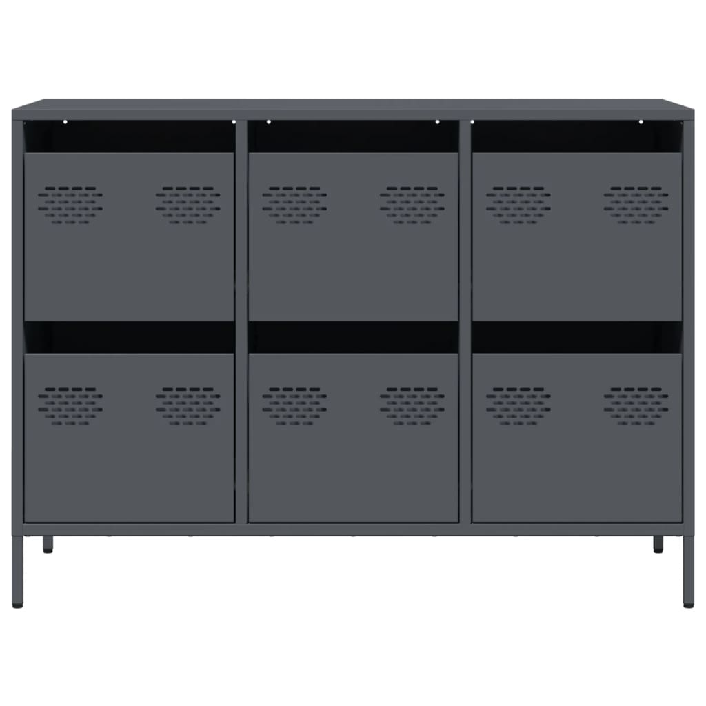 Buffet anthracite 101,5x39x73,5 cm acier laminé à froid - XIOS