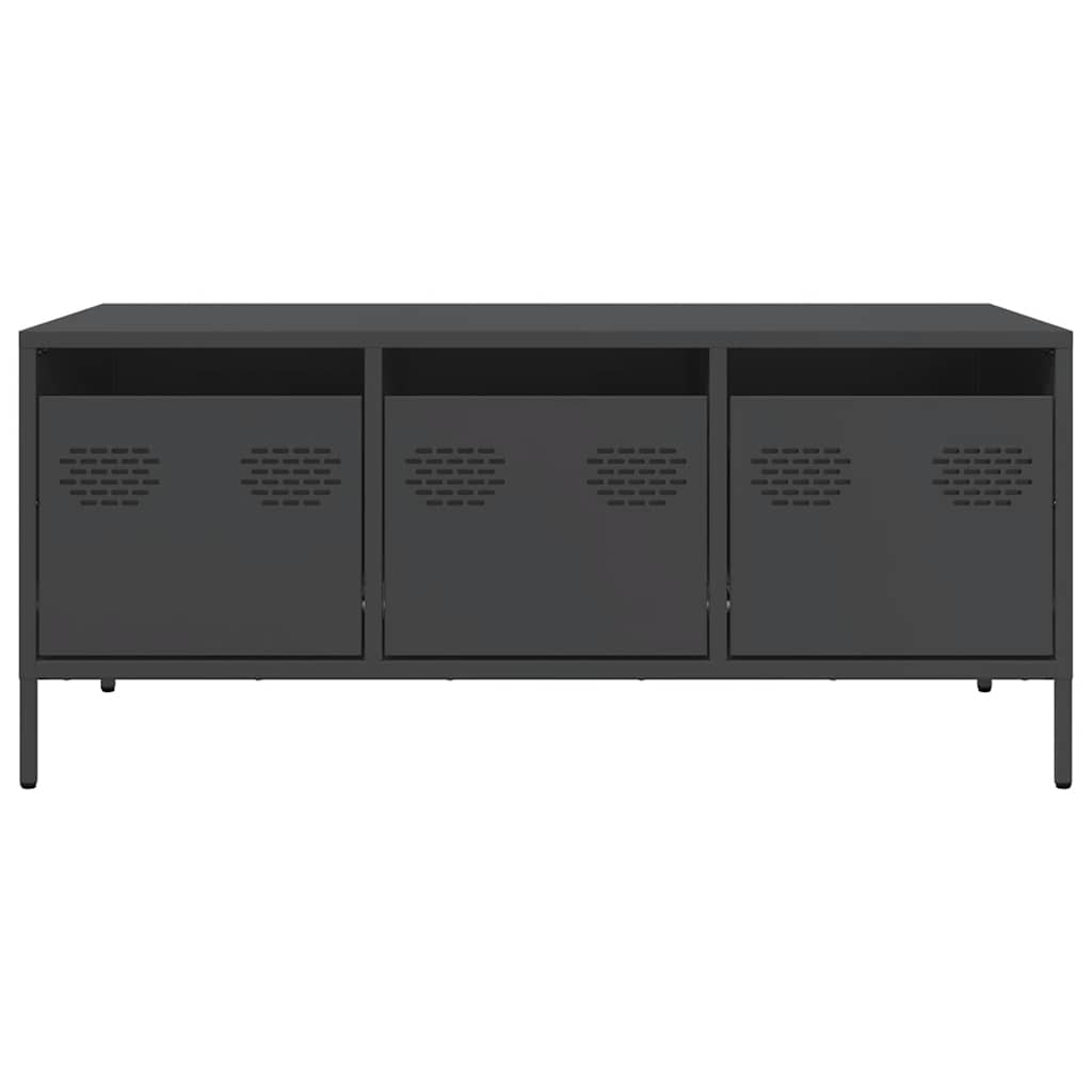 Table basse noir 101,5x50x43,5 cm acier laminé à froid