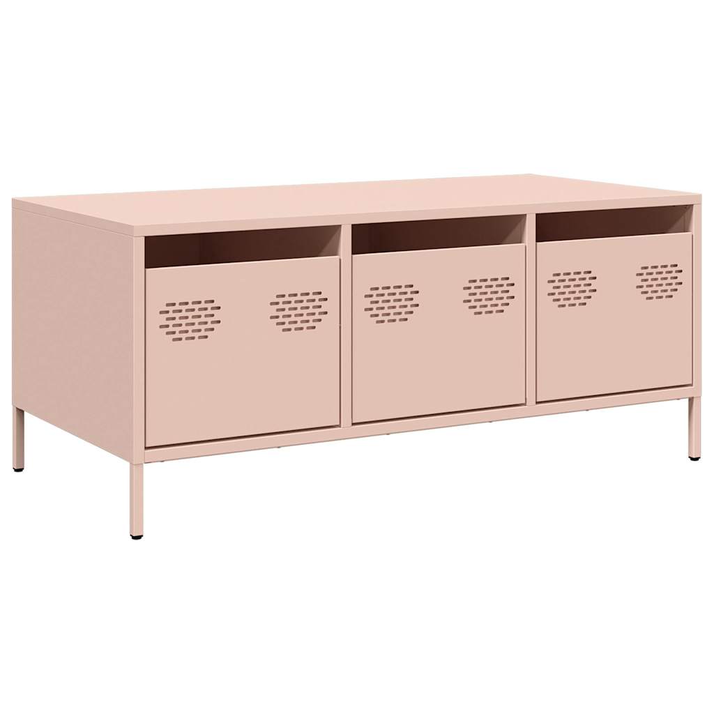 Table basse rose 101,5x50x43,5 cm acier laminé à froid XIOS